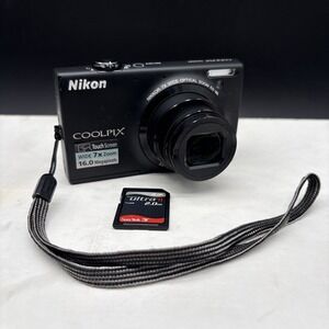 Nikon Coolpix S6100 Digital Camera Black 16 megapixels 7x wide zoom